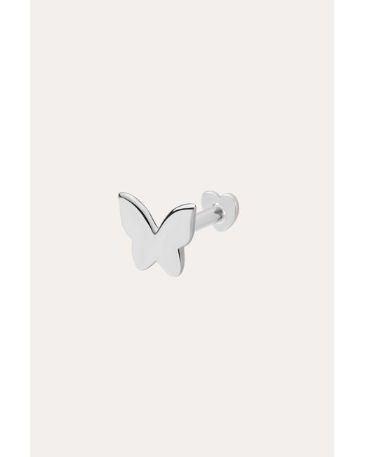 Vanhi Metallic 14K Solid Butterfly Flat Back Stud
