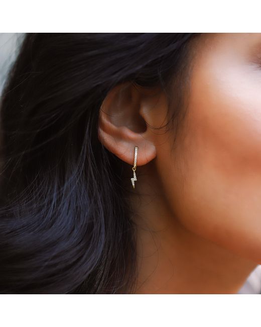 Luna Charles Metallic Bridget Lightning Huggie Hoop Earrings