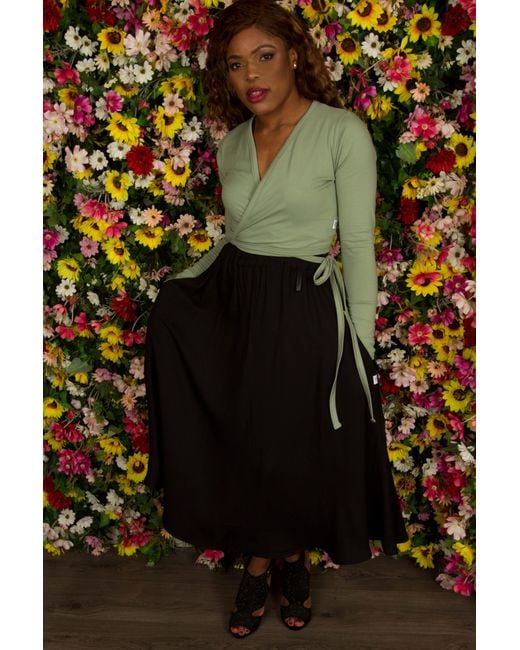 Frock Tales Green Daisy Ballet Wrap Top
