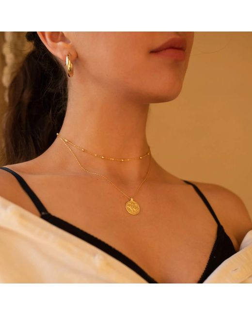 Elk & Bloom Metallic Dainty Bead Choker Necklace