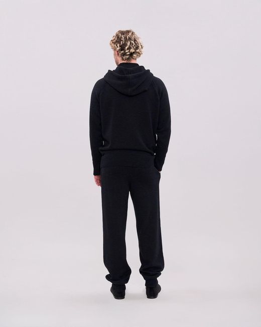 La Granni Blue Knitted Roll Neck Hoodie