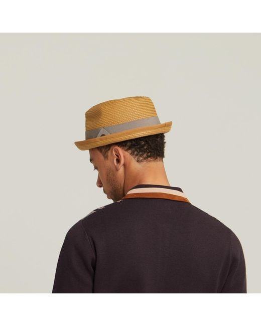 Dasmarca Hats Natural Dasmarca Andy Short Brim Trilby Retro Summer Skimpy Brim Straw Braided Hat for men