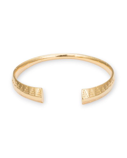 Kybele Studio White Inscribed Minimalist Cuff