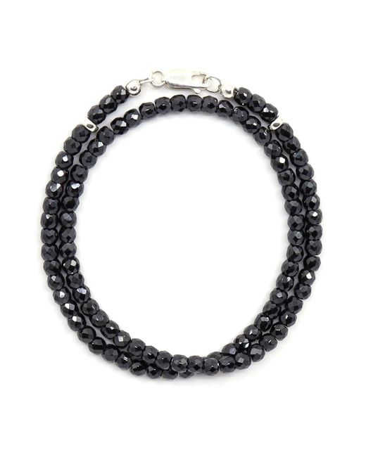 Shar Oke Black Cubic Zirconia & Sterling Bracelet for men