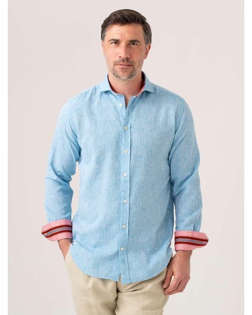 Koy Clothing Blue Anga Sky- Linen Shirt for men