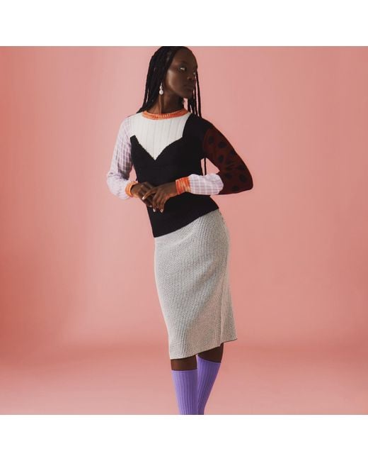 Fully Fashioning Gray Iva Knit Skirt