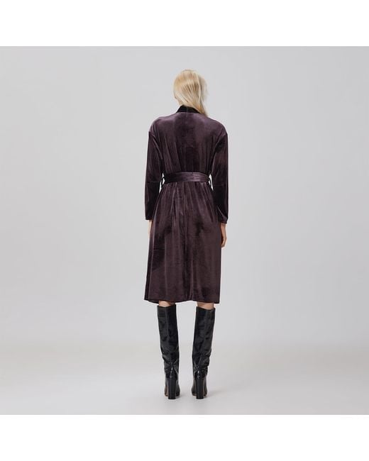 Smart and Joy Black Wrap Velvet Dress And Ruffle Hem