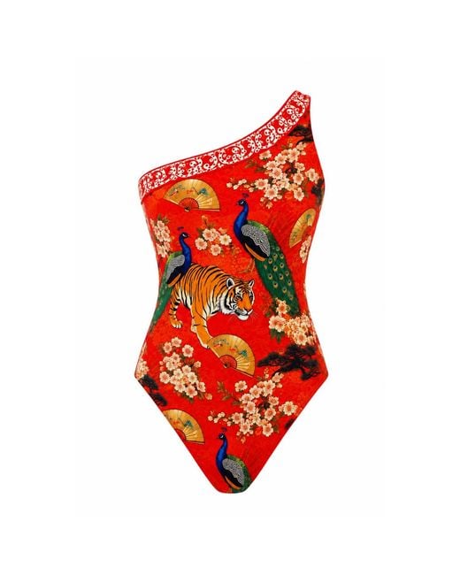 Ana Luisa Kyoto Inspired One Shoulder Swimsuit