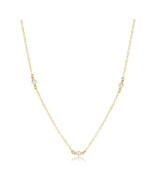 SET & STONES Metallic Birthstone Station Necklace- April