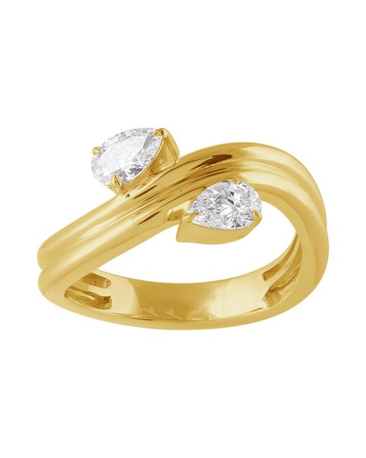 Artisan Metallic Pear Shape Diamond Bypass Ring