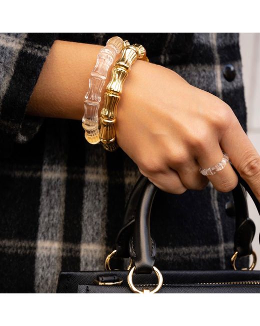 Gold & Honey Metallic Bamboo Bangle Bracelet