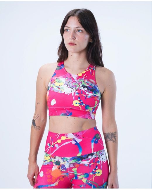 Lilia Munn Pink High Support Racerback Sports Bra–