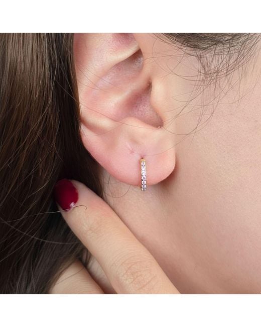 Harfi Metallic Alexandrite June Birthstone Small Huggie Hoop Earrings