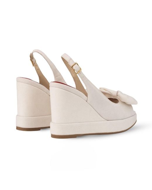 Rosamund Muir London Pink Rignana Soft Cream Velvet Wedges
