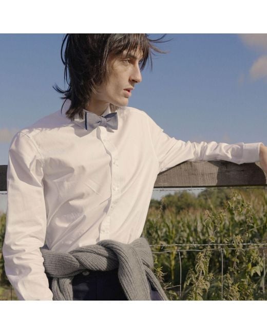 LE COLONEL Gray Houndstooth Bow Tie for men
