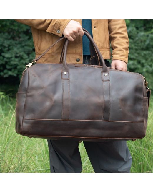 Touri Brown Genuine Leather Duffel for men