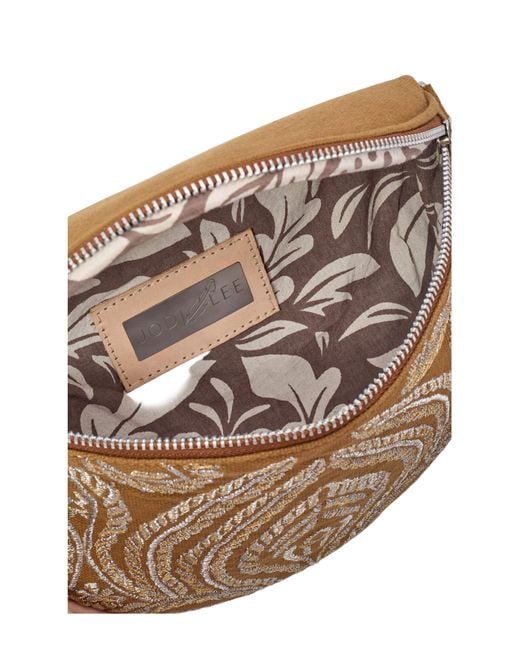Jodi Lee Multicolor Neutrals All That Jazz Belt Bag Taupe Canvas