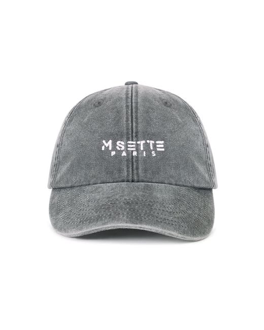 M Sette Paris Gray Signature Embroidered Cap
