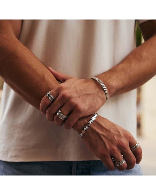 Charlotte's Web Jewellery White Mayan Warrior Silver Spinning Ring for men