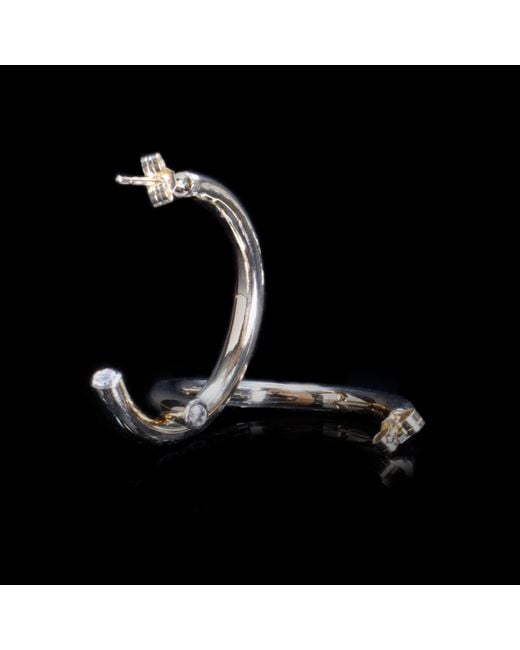 Gabriella Alicia Metallic Diamond Hoop Earrings