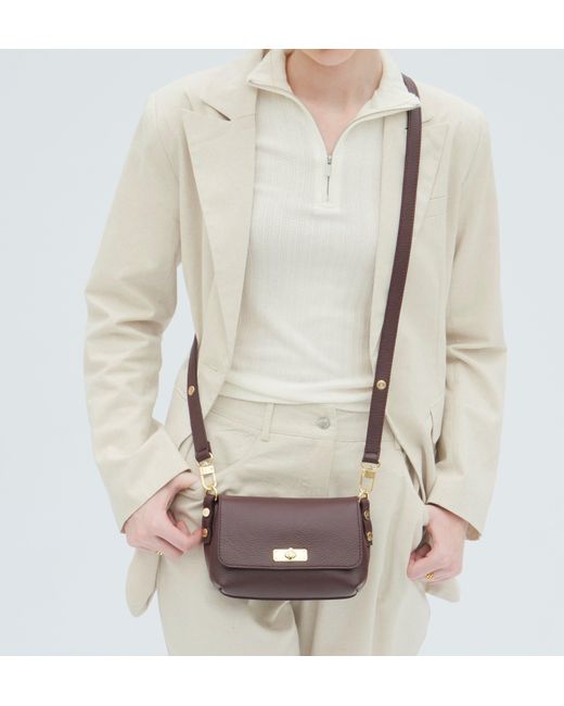 Apatchy London Purple The Maisie Mini Burgundy Leather Bag