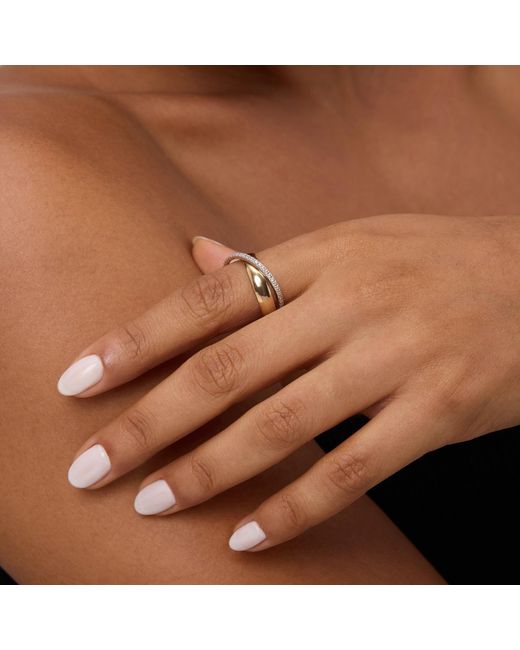 Vanhi Metallic Mixed Metal Interlocking Ring