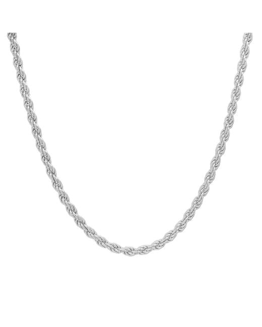 Kylie Harper Metallic 3Mm Thick/Heavy Italian Sterling Diamond-Cut Rope Chain for men