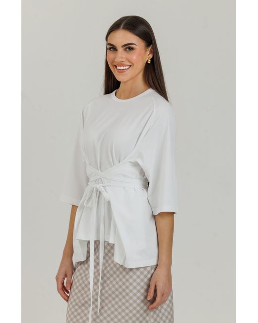 Lou&Up (Formerly Loup Clothing) White Wrap Tie Tee