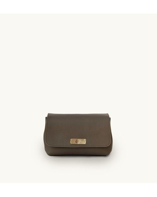 Apatchy London Brown Neutrals The Maisie Mini Mink Leather Bag