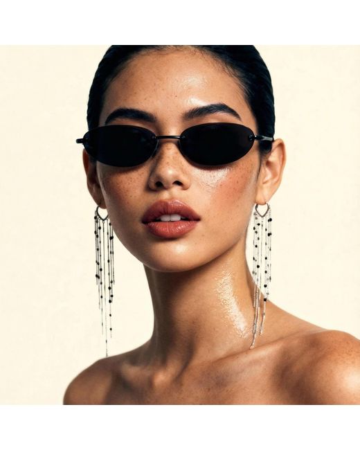 Chanel Joan Elkayam White Dramatic Dangle Chain Huggie Earrings