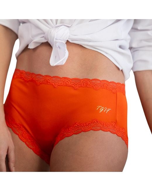 Uwila Warrior Orange Soft Silk Days Of The Week Briefs Tgif- Spicy