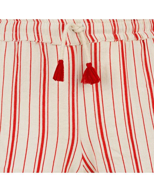 Boutique Kaotique Red Handmade Moroccan Striped Beach Shorts