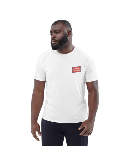 Anchor and Crew White Think Ocean Octopus Pixel Art Organic Cotton T-Shirt for men