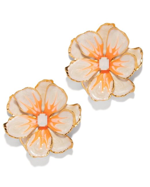 The Pink Reef Red Large Jewel Box Floral Earrings