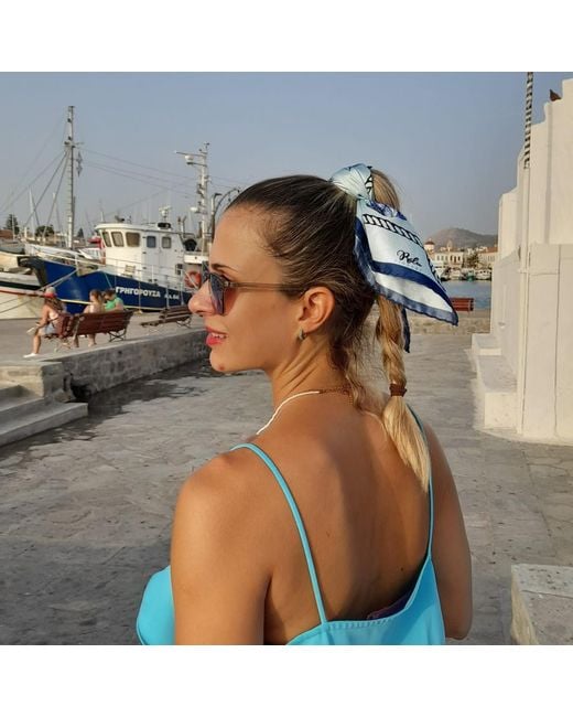 Ralufineart Green Silk Neckerchief Nautical Chic