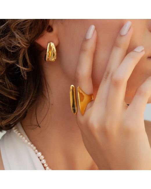 LINYA JEWELLERY Metallic Nely Big Open Ring