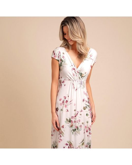Alie Street London Metallic Sophia Maxi Dress Petite Petal Floral