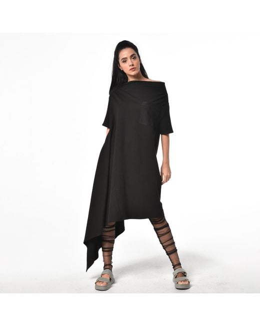 Metamorph Black Loose Asymmetrical Dress