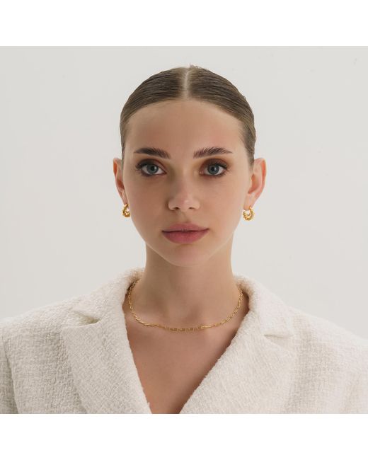 Elk & Bloom Metallic Chunky Rope Huggie Hoop Earrings