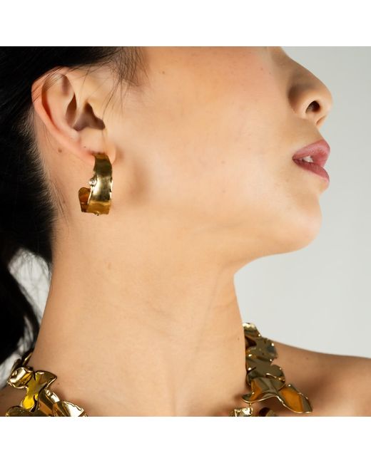 Rare Matters Jewelry Metallic Sculptural Hoop Earrings
