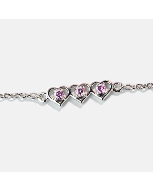 Belinda Jewelz Metallic Tourmaline Triple Heart Bracelet