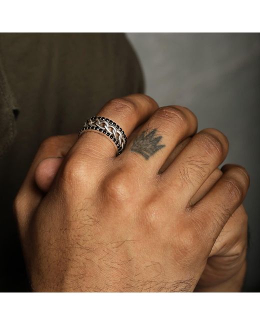 The Jewelz White Nexus Curb Band Ring for men