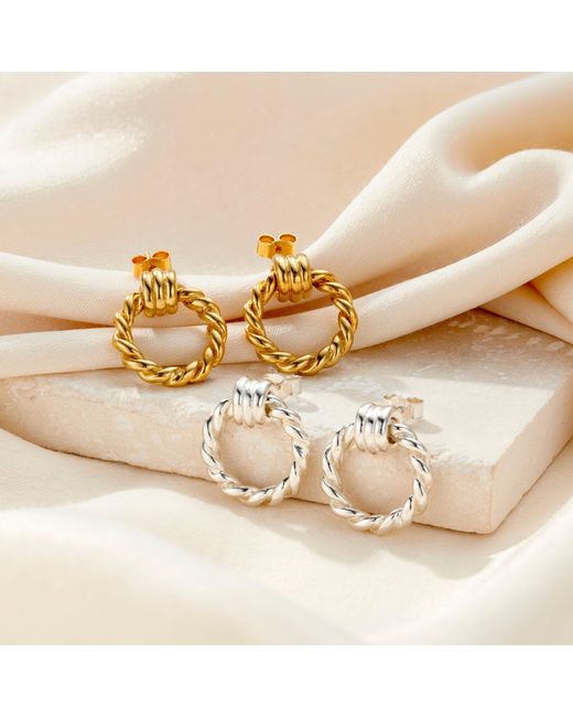 Posh Totty Designs Metallic Tether Hoop Stud Earrings