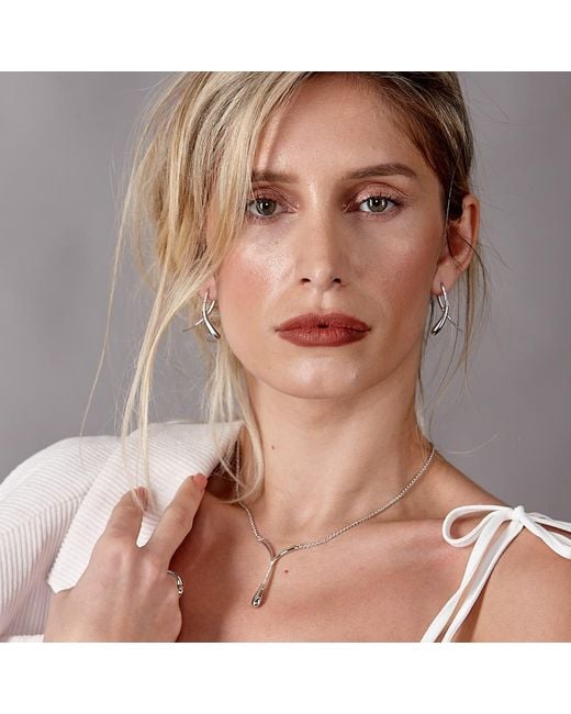 Lucy Quartermaine Metallic Diamond Drop V Pendant