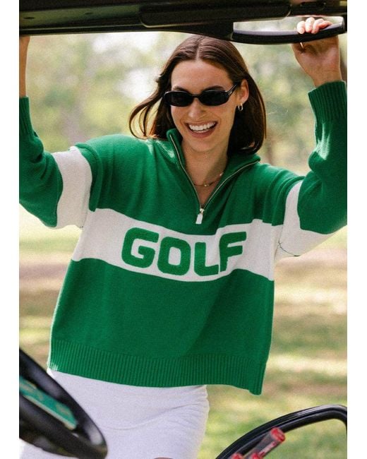 Ellsworth & Ivey Green Madison Quarter Zip Sweater