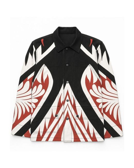 Born in Exile Black Oversized Printed Denim Parka