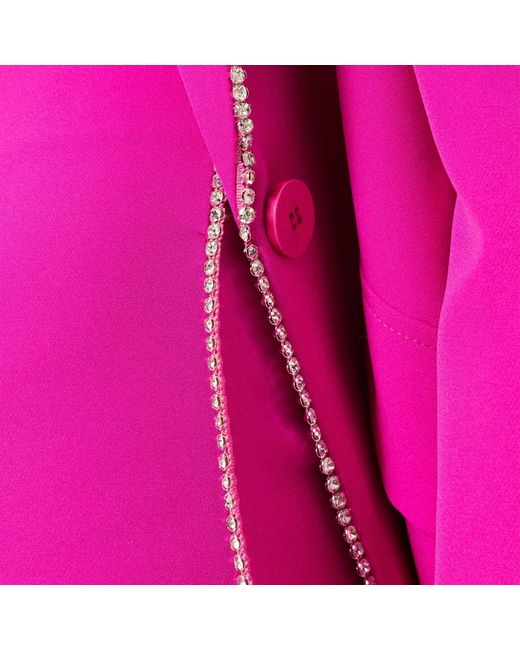 Nissa Pink Embellished High-waisted Pants