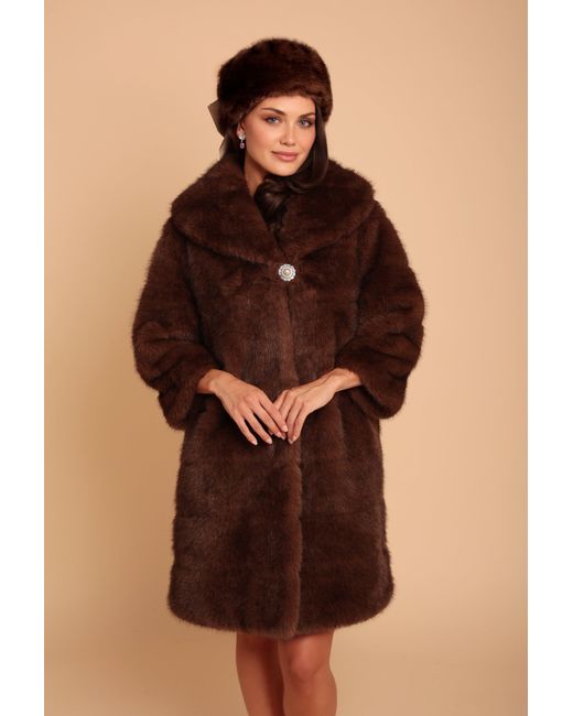 Santinni Brown 'Hollywood' Faux Fur Coat