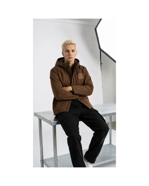 Chic Urban Brown Urban Drift Khaki Zip Hoodie for men