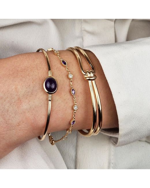 Harfi Metallic Vermeil Amethyst February Birthstone Bangle